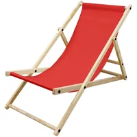 ECD Germany Liegestuhl klappbar aus Holz 52x83x117 cm, Gartenmöbel,
