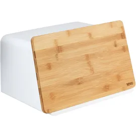 Wenko Brotkasten »Modell Kubo«, (1 tlg.), moderne Brotbox mit integriertem Schneidebrett als Deckel braun