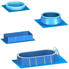 Eyepower Poolunterlage 9,8 m2 blau 62x62 cm