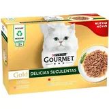 Gourmet Purina Gold Sukkulentenfutter, Nassfutter für Katzen, 12 Dosen à 85 g