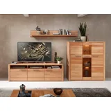 Stella Trading NATURE ONE Wohnwand Komplett-Set in Kernbuche teil-massiv FSC-zertifiziert - Moderne Schrankwand mit LED-Beleuchtung für Ihr Wohnzimmer - 330 x 180 x 45 cm (B/H/T)