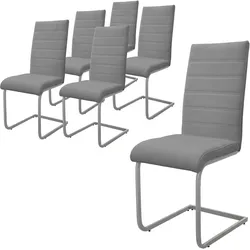 ML-Design 6er Set Esszimmerstuhl Küchenstuhl Stuhl Freischwinger Polsterstuhl Schwingstuhl