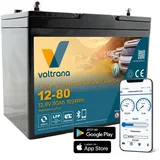 voltrana Lithium Wohnmobil-Batterie 12,8V 80Ah 1024Wh M8 mit Bluetooth