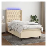 vidaXL Boxspringbett 90 x 200 cm LED Creme
