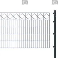 Arvotec Doppelstabmattenzaun »ESSENTIAL 100 zum Einbetonieren "Karo" mit Zierleiste«, Zaunhöhe 100 cm, Zaunlänge 2 - 60 m 67525845-0 anthrazit H/L: 100 cm x 42 m