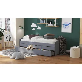 Interlink Kinderbett Lena 90 x 200 cm Kiefer massiv grau lackiert