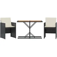vidaXL Bistro-Set 3-tlg. Schwarz