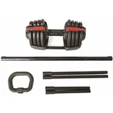 Toorx Set 3-in-1 Kurzhantel Langhantel Kettlebell Verstellbare Belastung - Hantelstange - Black