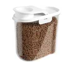 Generisch Boîte De Rangement Nourriture - Chat Et Chien | Conteneur Hermétique 2L Avec Couvercle, Bac Organisateur Pour Croquettes, Snacks, Friandises Animaux, Riz, Céréales, Manger, Cuisine