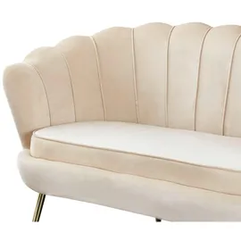 SalesFever 2-Sitzer Muschelsofa Samt Beige