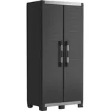 Keter XL Garage Kunststoffschrank, hoch, BxTxH: 89x54x188cm, schwarz/Silber, inkl. 3 höhenverstellbaren Einlegeböden (Tragkraft je 45kg)