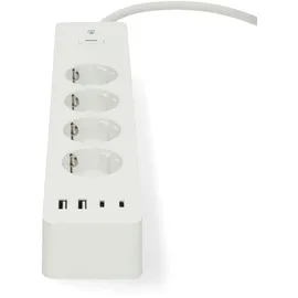 Nedis SmartLife Power Strip - / Hybrid (CEE 7/7) / USB A 3680 W m White