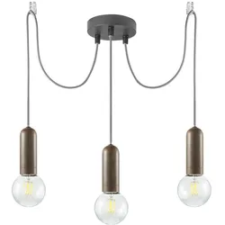 Pendelleuchte, rostfarben, E27, Industrial Stil, 2 flg., flexibel einstellbar