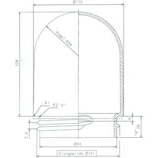 Bega Ersatzglas opal sym direkt Glas