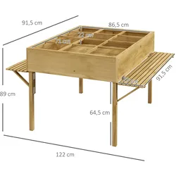 Outsunny - Hochbeet - 122Lx91.5Wx89Hcm - Naturholz