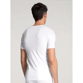 CALIDA Kurzarmshirt Focus V-Ausschnitt, Single Jersey, flache Nähte, elastisch, weich weiß XXL (58/60)