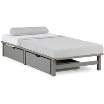 Homestyle4u Holzbett 90 x 200 cm Grau