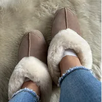Reissner Lammfelle Hausschuhe Lammfell Modell NORWAY Plüsch Hausschuhe beige 38
