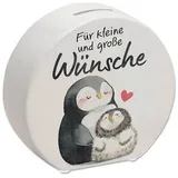 speecheese Spardose Pinguin Mutter und Kind Spardose mit Spruch Für kleine große Wünsche