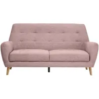 Carryhome 3-Sitzer-Sofa, Rosa, Holz, Kunststoff, Eiche, massiv, 200x105x84 cm, Typenauswahl, Rücken echt, Wohnzimmer, Sofas & Couches, Sofas, 3-Sitzer Sofas
