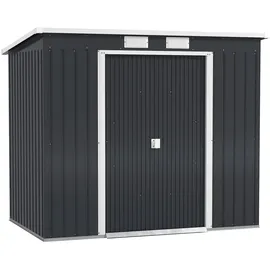 Outsunny Gartenhaus 2,13 x 1,30 m Dunkelgrau