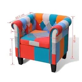 vidaXL Sessel mit Patchwork-Design Stoff