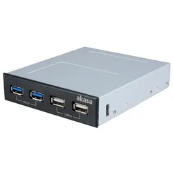 Akasa InterConnect S - Anschlüsse am vorderen Bedienfeld des Speicherschachts