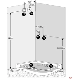 AcquaVapore Dusche Duschkabine D60-73T3R-EC Duschtempel Sauna 80x120 cm