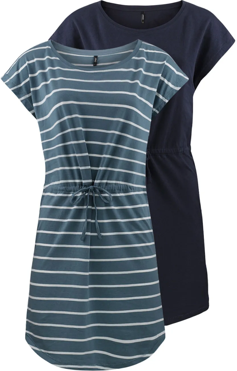 Only Damen Kleid ONLMAY S/S DRESS 2er Pack Blau Primo Stripe L