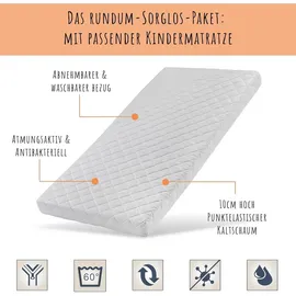 Kids Collective Kinderbett Bodenbett 120x200 cm mit Rausfallschutz & Lattenrost Montessori Bett Bed Gitterbett Kinder Jugendbett Einzelbett | Kaschmir weitere Größen 80x160 | Grau