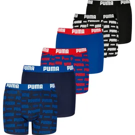 Puma Boxershort 6er Pack in Schwarz/Blau/Rot » Gr.: 158/164,