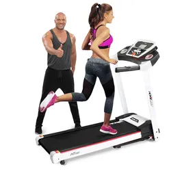 Miweba Sports Laufband Home Track HT1000F, klappbar, mit Steigung, 1-16km/h, Quick-Speed, Safety-Key (Weiß)