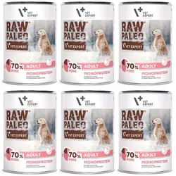 RAW PALEO Adult Hundefutter Schweinefleisch 6x400g