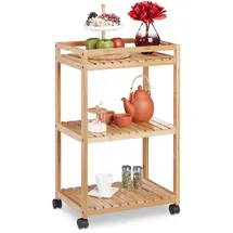 Relaxdays Servierwagen braun 47,0 x 32,5 x 77,0 cm