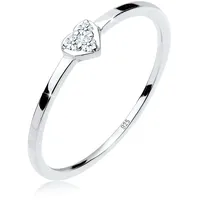 Elli DIAMONDS Ring Damen Herz Symbol Klassisch mit Diamant (0.06 ct.) in 925 Sterling Silber