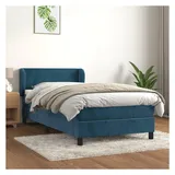 vidaXL Boxspringbett mit Matratze Dunkelblau 140x200 cm Samt