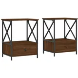 vidaXL Nachttische 2 Stk. Braun Eichen-Optik 50x41x65 cm Holzwerkstoff