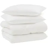 vidaXL Winterbettdecke mit Kissen 3-Tlg Weiß Mikrofaser 3377793