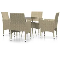 vidaXL Garten-Essgruppe 5-tlg. Beige