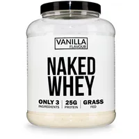 Naked Vanille Whey Protein Pulver (Eiweißpulver), Nur 3 Zutaten, Grass Fed, Glutenfrei, Sojafrei, GMO-frei, 25g Protein und 6g BCAAs pro Messlöffel, 61 Portionen, 2280g