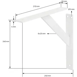 ML-Design Regalträger, Weiß, Metall, 24x3x24 cm, Wohnzimmer, Regale, Wandregale