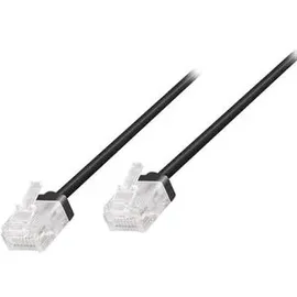 Logilink CQ3023U Netzwerkkabel, Patchkabel CAT 6a U/UTP slim 0,5 m Schwarz extrem dünn, hochflexibel, Flammwidrig, Halogenfrei