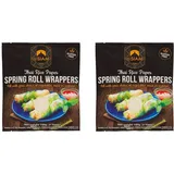 deSIAM Spring Roll Wrappers, Reispapierhüllen für thailändische Frühlingsrollen – 100% Weizenfrei & Vegan 100g (Packung mit 2)