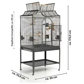 Montana Vogelkäfig Madeira III 90 x 70 x 170 cm grau