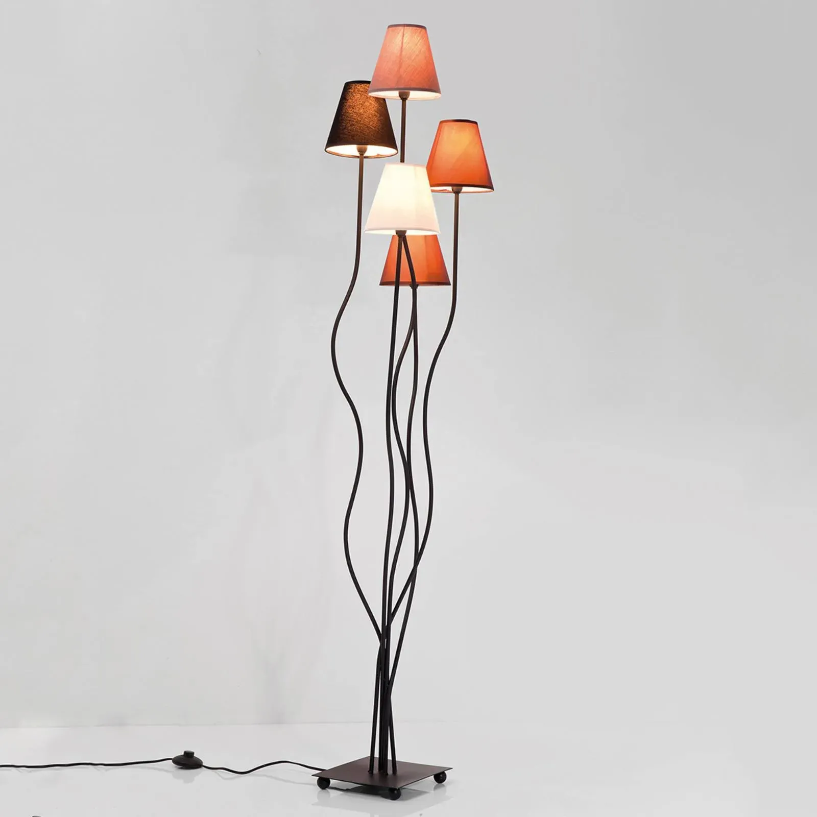 KARE Stehlampe FLEXIBLE, schwarz, für Wohn- / Esszimmer, Metall, Modern, Stehlampe - cm - cm - 163 cm