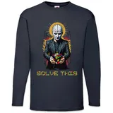 Urban Backwoods Langarmshirt Cenobite Cuber Solve Langarm T-Shirt Zauberwürfel Pinhead Speed Cube (1-tlg) Cubing Würfel Hellraiser Zenobit blau S