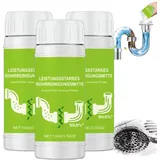 Leistungsstarkes Tägliches Rohrreinigungspulver,Abflussreiniger Schaum Extra Stark,Starkes Rohrreinigungspulver,Pipeline Baggermittel,Schnellwirkender Tragbare Rohrreiniger Pulver für Abflüsse (3PC)