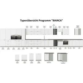 Küchen-Preisbombe Küchenzeile Bianca I 240 + 160 cm Hochglanz weiß