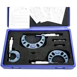 Dasqua 4111-8206 Bügelmessschrauben-Set mit Kontrollmaß 0 - 75 mm DIN 863