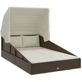 vidaXL Sonnenliege 200 x 114 x 128 cm Braun